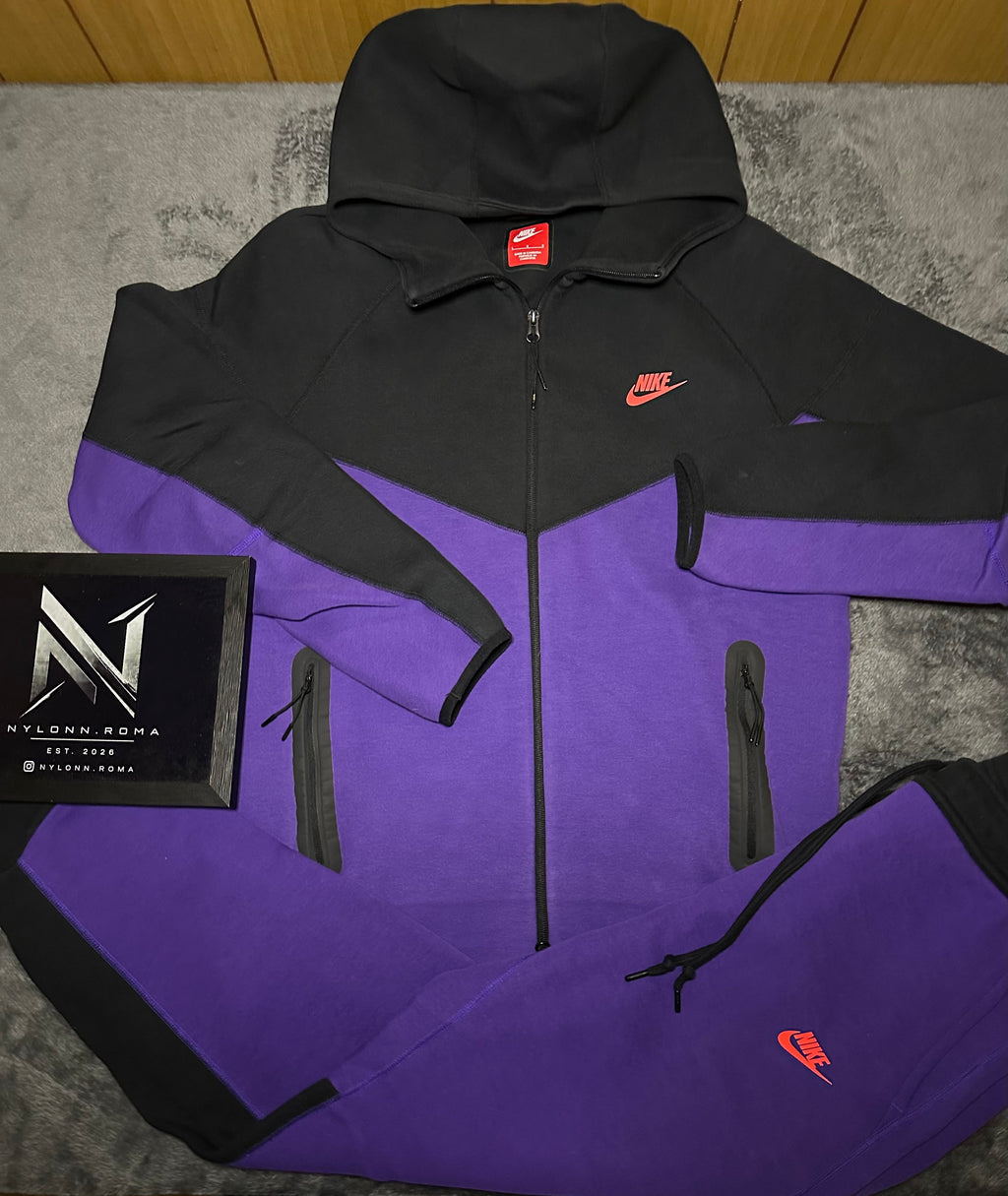 TRACKSUIT NIKE TECH• NERO / VIOLA / CORALLO