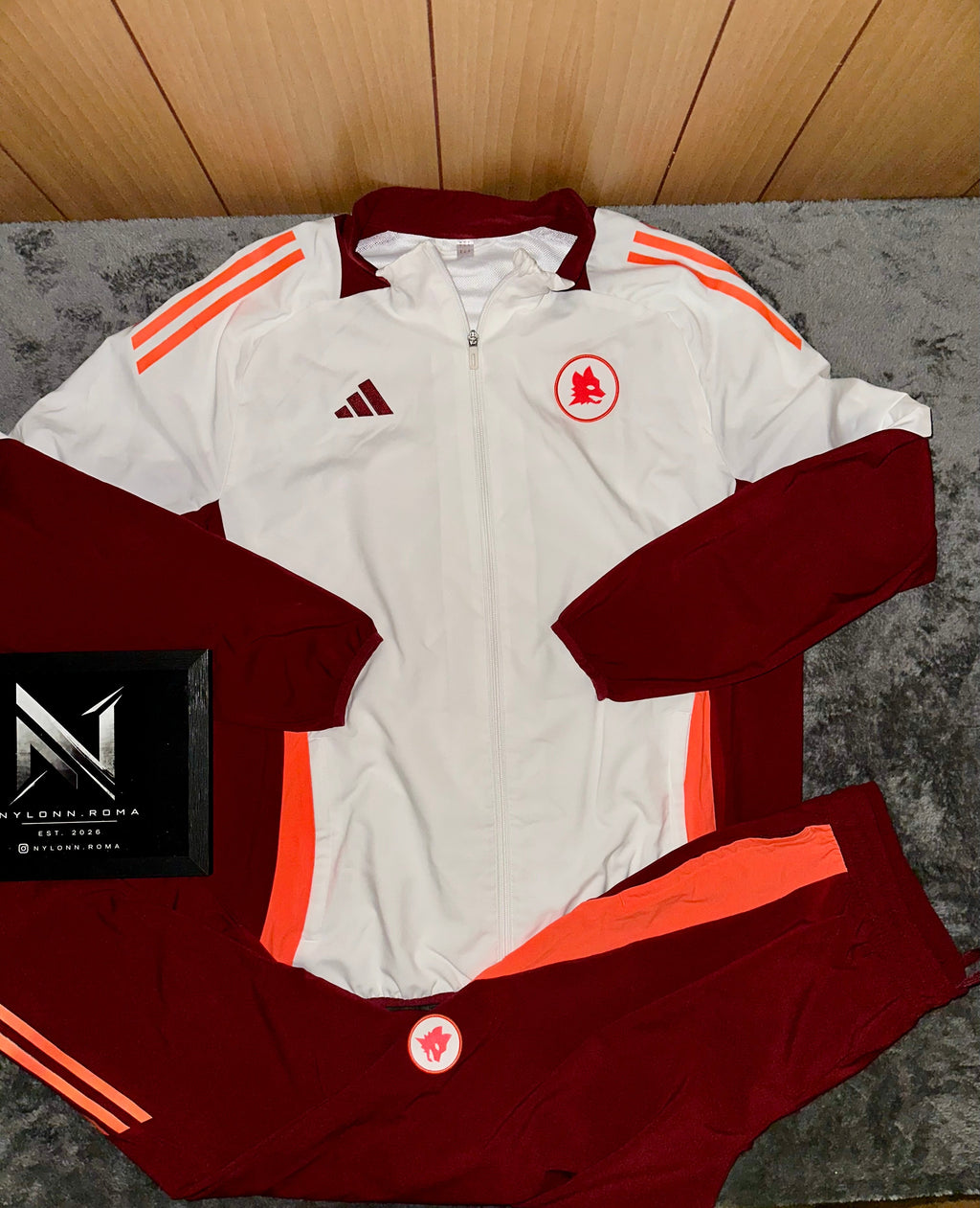 TRACKSUIT RAPPRESENTANZA AS ROMA • BIANCO / BORDEAUX / CORALLO