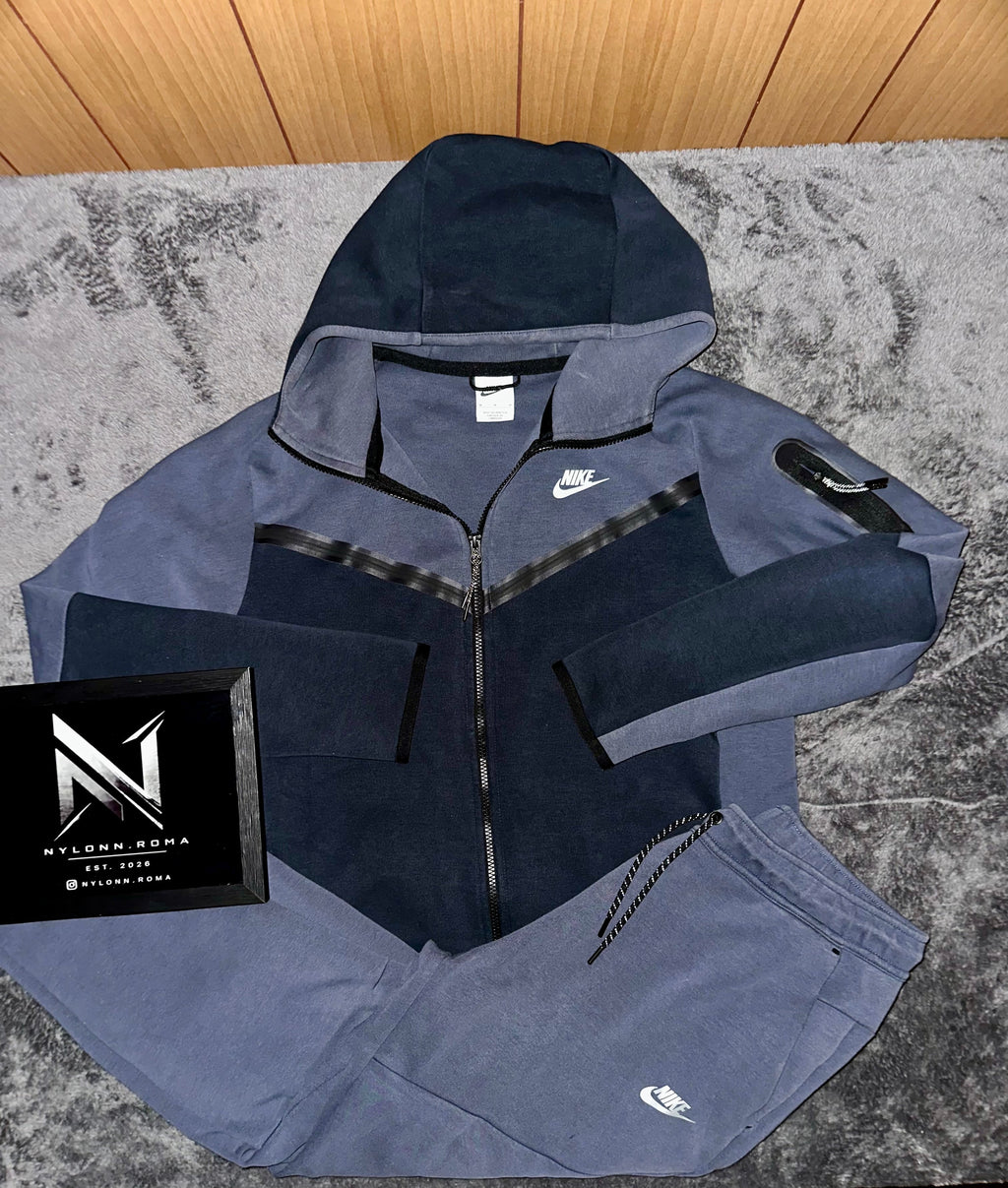 TRACKSUIT NIKE TECH NOTTE CON CAPPUCCIO • GRIGIO BLU / BLU NOTTE